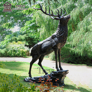 Trevi bất động sản vườn Kim loại động vật hoang dã điêu khắc đúc Kích thước cuộc sống Antique Bronze Deer Elk Stag tượng để bán - Product Image 5