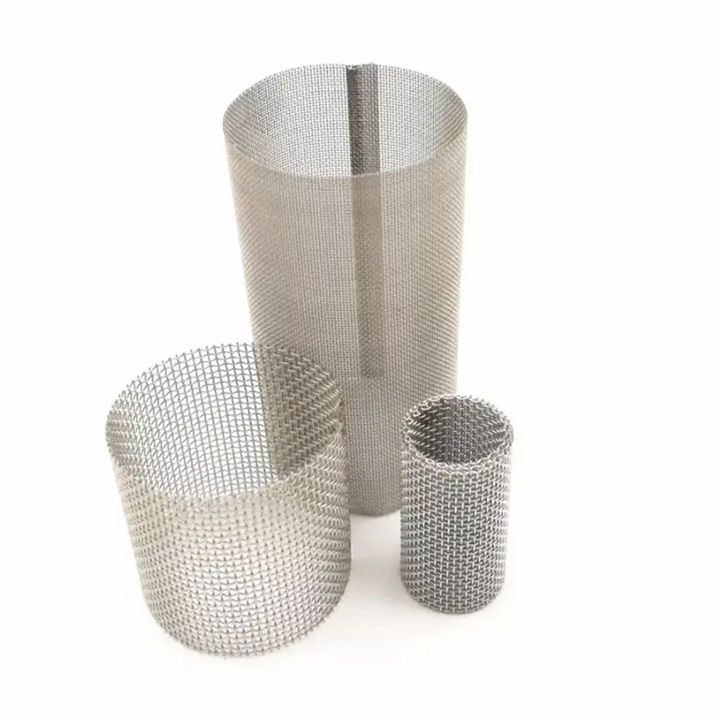 Cilindro de filtro de tubo de malla de alambre de acero inoxidable, 100, 300, 500 y 900 micras