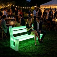 CAIQI Modèle 03 Banc lumineux LED moderne multicolore rechargeable et étanche pour ferme, salle à manger, événements extérieurs, hôtel