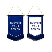 Drapeau en satin sans quantité minimale de commande Impression de logo personnalisé Bannière d'échange de cadeaux de club de football Impression double face avec frange