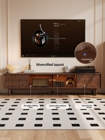 Meuble TV en bois massif de style français moderne et minimaliste, design rétro mi-siècle, unité de rangement pour petites maisons DSG066