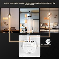 Interrupteur intelligent Tuya pour maison connectée, télécommande via application, minuterie, 4 touches, relais 3 voies, commande vocale, Wi-Fi, écran de contrôle central intelligent