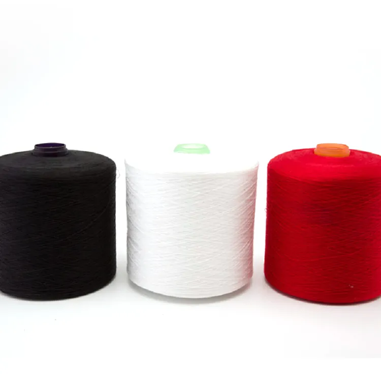 Black Red White Green 20/2 40/2 100% polyester dyed spun yarn factory Free Sample Available