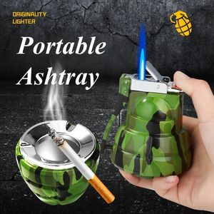 Encendedor de Cigarros Multifuncional de Alta Gama con Forma de <span class=keywords><strong>Granada</strong></span>, Encendedor de Gas <span class=keywords><strong>Butano</strong></span> Recargable Resistente al Viento con Cenicero para Cigarrillos - Product Image 4