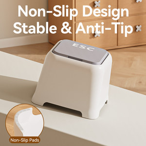 Taburete de Almacenamiento Multifuncional para el Recibidor de la Casa Haogle, Organizador de Baño, Taburete de Plástico Elegante que Ahorra Espacio - Product Image 3