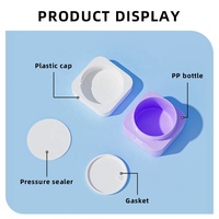 Vente en gros de pots en plastique vides avec couvercles, récipient pour gommage des lèvres, crème cosmétique givrée carrée en PP de luxe personnalisée