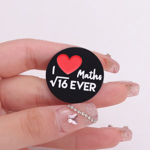 Alfileres de esmalte con temática de matemáticas, broche redondo negro de ecuación matemática, mochila, sombrero, accesorios de solapa, insignia de Metal, joyería de regalo, venta al por mayor - Product Image 1