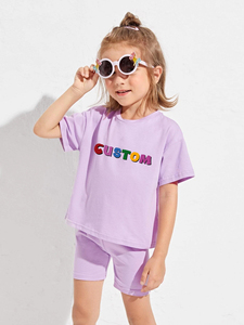 Tenues <span class=keywords><strong>de</strong></span> <span class=keywords><strong>cyclisme</strong></span> simples personnalisées, vêtements décontractés, survêtement, ensemble <span class=keywords><strong>de</strong></span> shorts <span class=keywords><strong>de</strong></span> motard pour enfants, vente à chaud - Product Image 6
