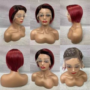 T Part <strong>Wig</strong> 10A Grade <strong>Short</strong> Human Hair <strong>Wigs</strong> Hot Sale Colored Pixie Cut Human Hair <strong>Wigs</strong> - Product Image 4