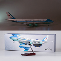 Modèle d'avion en résine Boeing B747 Air Force One à l'échelle 1/150, 47 cm, avec LED et trains d'atterrissage, objet de collection