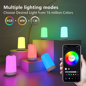 RGB LED Intelligent <b>Smart</b> <b>Table</b> Lamp Bedroom <b>Bedside</b> Lamp BT Mode APP Control <b>Smart</b> Night Light Ambient Light - Product Image 2