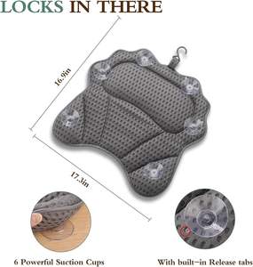 Coussin de bain de luxe pour <span class=keywords><strong>baignoire</strong></span>, soutien <span class=keywords><strong>tête</strong></span>/cou/épaules/dos, matériau en maille 4D, 6 ventouses puissantes - Product Image 3