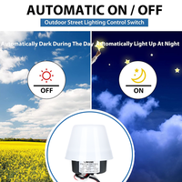 Interrupteur photoélectrique thermique électronique extérieur non intelligent CNRIYA IP54/IP44 220V 30-120S à temporisation jour/nuit pour éclairage public LED PP/PC