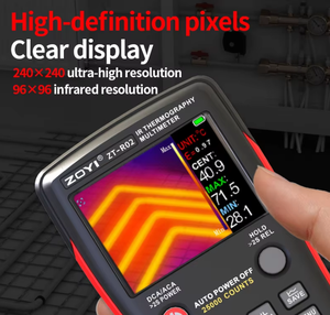 Caméra thermique infrarouge ZOYI ZT-R02 Multimètre 2 en 1 -20°C à 550°C Température réglable 25fps Testeur de circuits électriques - Product Image 1