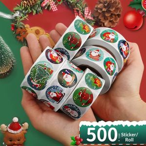 Autocollant adhésif rond personnalisé pour emballage de gâteaux et biscuits, décoration de Noël, Père Noël, sapin de Noël, boîte cadeau joyeuse - Product Image 2