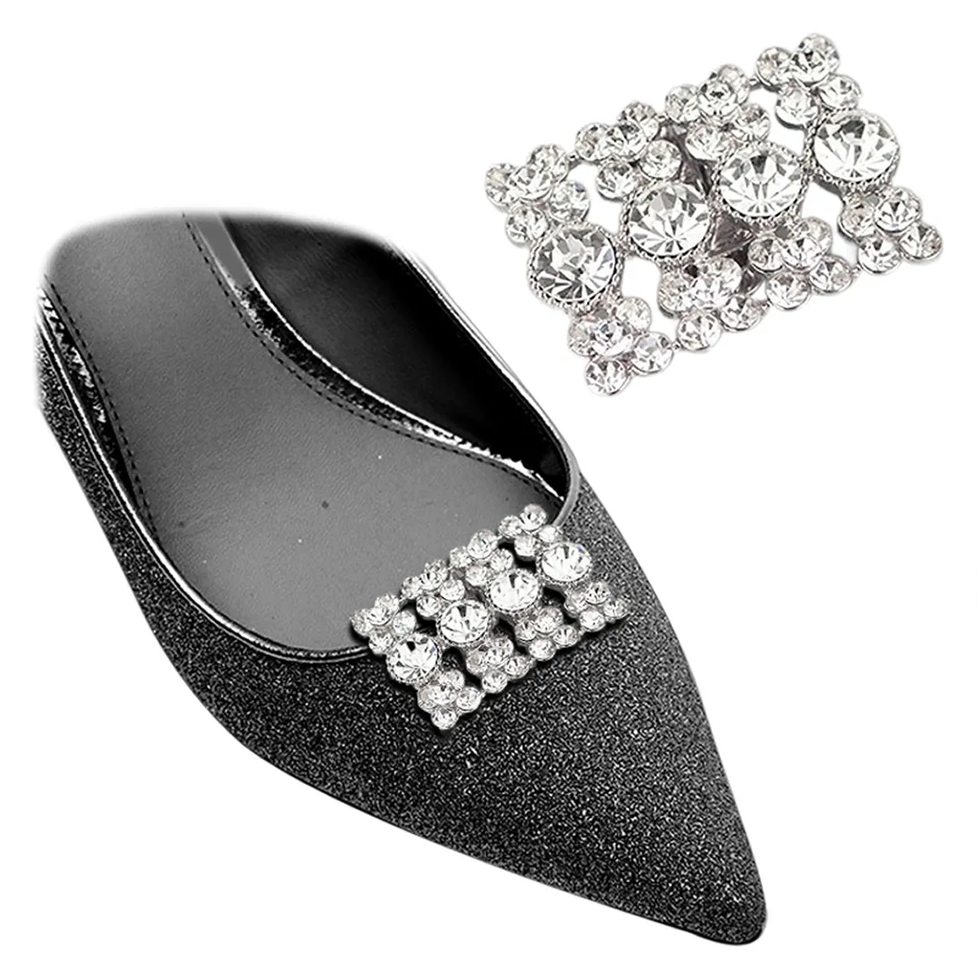 Afneembare Strass Metalen Vierkante Schoenen Tas Accessoires Mode Decoratieve Schoenen Onderdelen Accessoires