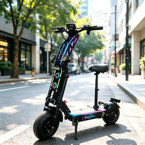 สกู๊ตเตอร์ไฟฟ้า Geofought G14 72V มอเตอร์คู่ จอแสดงผล NFC ความจุแบตเตอรี่ขนาดใหญ่ 40-100AH ระยะทางวิ่ง 60-300 กม. ล้อขนาด 13/14 นิ้ว พับได้ สำหรับผู้ใหญ่ - Product Image 1