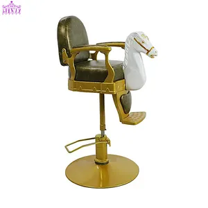 luxury hot sale green wood horse children salon equipement furnitures kid barber shop hair salon chairs