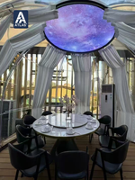 Moderna Carpa Domo de Policarbonato Transparente Tipo Iglú para Jardín Exterior con Vista Panorámica 360° para Resort, Villa y Comedor