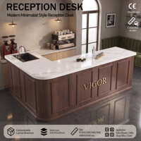 Bureau de réception minimaliste moderne, mobilier de bureau personnalisable pour entreprise, salon, hôtel, restaurant, comptoir d'accueil