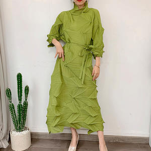 Abito irregolare Casual da donna <span class=keywords><strong>Outlet</strong></span> di fabbrica cintura di grandi dimensioni alla moda abito plissettato di personalità - Product Image 2