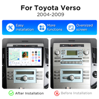 Autoradio Android Junsun 9 pouces avec Carplay pour Toyota Verso Corolla 2004-2009, ventilateur de refroidissement intégré, navigation GPS, lecteur multimédia