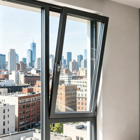 Ventana Abatible Moderna de Aluminio con Doble Acristalamiento, Vidrio Bajo Emisivo y Vidrio Templado