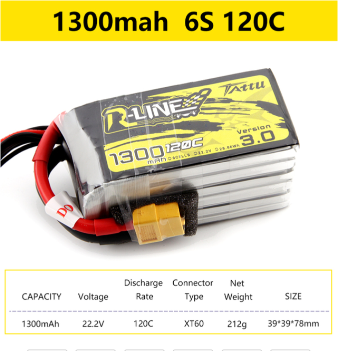 1300mAh 120C 6S