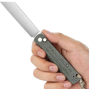 Coltello EDC Giapponese Higonokami con Lama in Acciaio 10Cr15CoMoV, Manico in Micarta, Chiusura a Bottone e Cuscinetto in Ceramica - Ordine Minimo per Vendita all'Ingrosso - Product Image 4