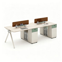 Bureau informatique moderne et écologique pour 2 à 4 personnes, bureau de personnel durable avec serrure à combinaison numérique pour espace de bureau commercial