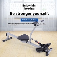 Máquina de remo plegable Gimnasio Fitness Máquina de remo con resistencia de 12 engranajes y ajuste de altura de 3 posiciones para hombres/mujeres