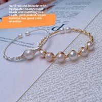 Bracelet en perles d'eau douce naturelles blanches à haute brillance, plaqué or 14 carats, réglable, bijoux pour femmes