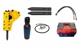 Marteau hydraulique de qualité supérieure pour mini-excavatrice, idéal pour le clouage de poteaux agricoles - Product Image 1