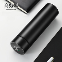 Logo personnalisé Bouteille d'eau de voyage sous vide à double paroi en acier inoxydable avec thermos intelligent LED de 500ml avec infuseur à thé