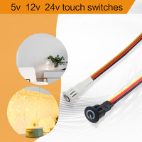 Interrupteur tactile miniature Jucai DC 12V 24V blanc noir, espacement des trous de 10 mm, matériau PVC, montage encastré, variateur de lumière LED