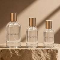 Flacon de parfum en stock, personnalisé, 30 ML, 50 ML, 100 ML, rond, OEM ODM, avec logo personnalisé, flacon de parfum 50 ml avec boîte