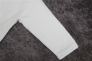 Peignoirs de bain gaufrés en coton doublé d'hôtel blanc pour hommes/femmes cordon respirant thermique luxe romantique pour l'été hiver - Product Image 4