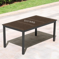 Table à manger d'extérieur moderne de luxe en acier au carbone durable, design rectangulaire minimaliste, non pliable, pour école, gymnase, cour, parc