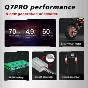 Scooter Eléctrico de Envío Rápido en la UE, Scooter Plegable de Doble Motor, 52V 19AH, Control por Aplicación Inteligente, Scooter Eléctrico Todoterreno para Montaña - Product Image 6