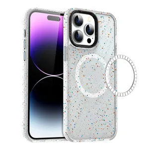 Luxury Wireless Charging phone cover for iphone 16 15 Shockproof Fashion splash-ink phone case for iphone 12 13 14 15 pro