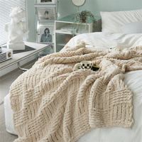 Aceptamos manta de punto de chenilla suave y cómoda de Color sólido personalizado para decoración del hogar de invierno y Manta de oficina SME