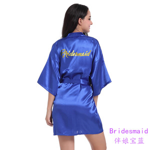All'ingrosso Kimono da donna in raso Sexy <span class=keywords><strong>pigiama</strong></span> per sposa <span class=keywords><strong>e</strong></span> damigelle camicia da notte da ragazza - Product Image 4