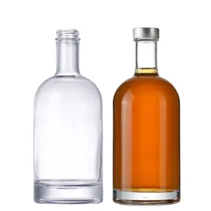 Clear Empty Nordic Bottle Vodka Liquor Gin Rum Tequila Whiskey Whisky Brandy Spirit Glass Bottle With Cork