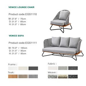Conjunto de Muebles de Jardín Modernos de Aluminio, Impermeables y Ecológicos, con Espuma de Alta Densidad, Estilo Rústico para Apartamentos - Product Image 2