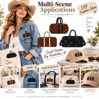 Patch brodé thermocollant ou à coudre pour sac à main de luxe, sac à bandoulière pour femme, marron et noir, tendance, vente en gros
