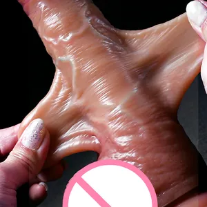 Marrone Silicone Liquido Dildo Pene Artificiale Dildo Giocattolo Del Sesso per La Donna Del Silicone Del Silicone Del Dildo Vibratore