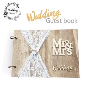 Cadre photo en bois personnalisé gravé au laser TC, <span class=keywords><strong>Mr</strong></span> & Mrs, 20/30/40 pages, livre d'or pour mariage, livre de signatures de mariage - Product Image 4