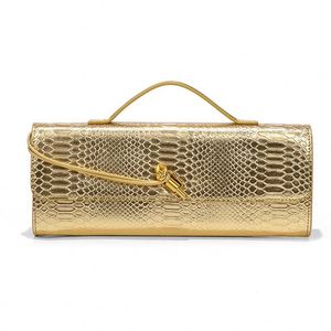 Bolso de mano con estampado de piel de serpiente para mujer, bolso de noche con asa y correa de cadena, elegante bolso cruzado para bodas, fiestas y bailes de graduación - Product Image 1