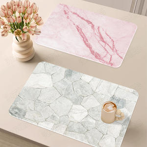 Tapis de comptoir de cuisine en terre de diatomée 40x30 cm, motif marbre, absorbant, avec pieds en silicone, design durable - Product Image 5