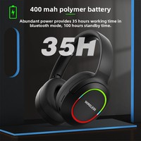 Nouveaux écouteurs sans fil supra-auriculaires avec chipset JL, Bluetooth 5.1, son surround, réduction de bruit ANC, éclairage RGB, pliables, casque de jeu HiFi